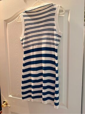 Cupshe Navy and White Striped Sleeveless Knit Mini Dress